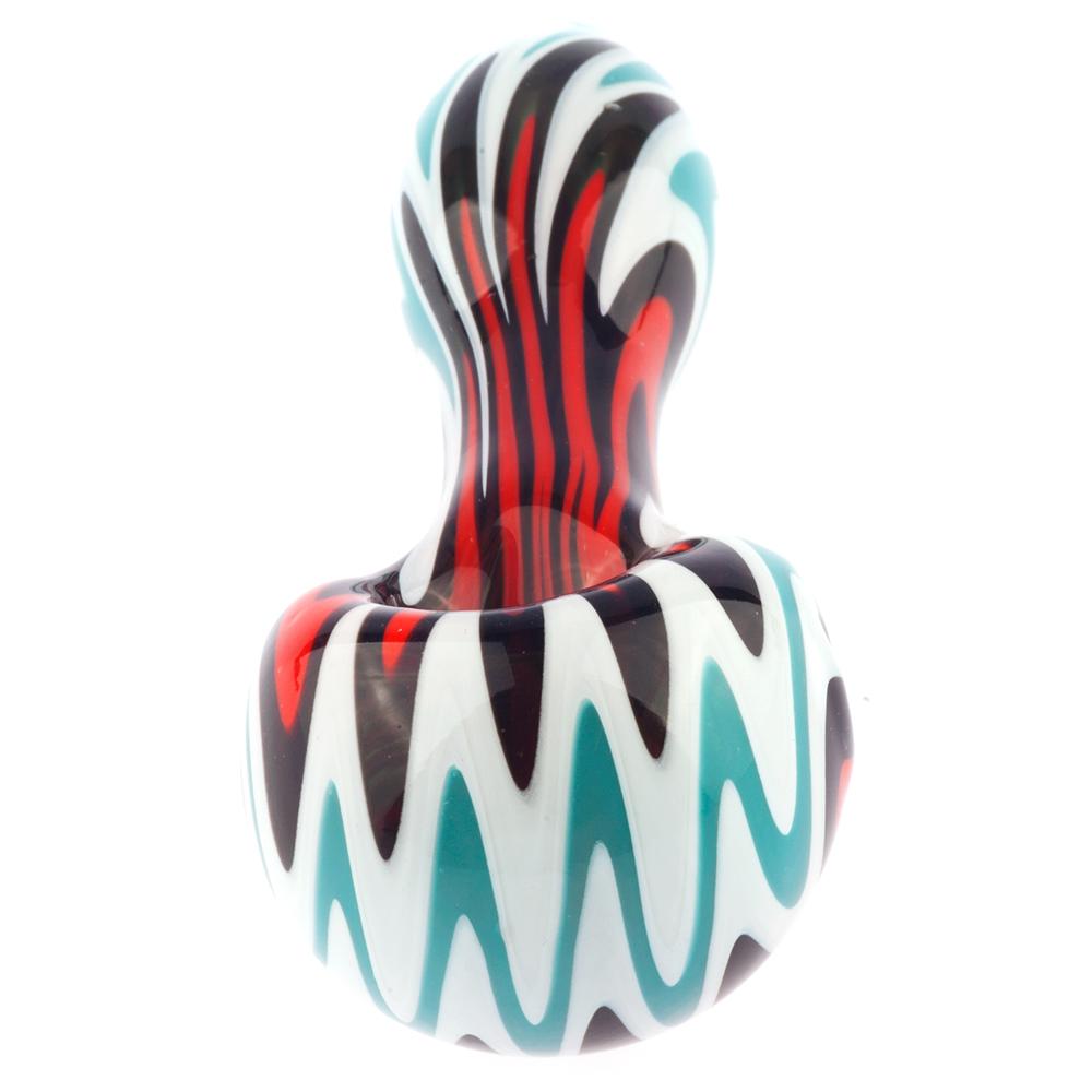 Fumed Bubble Glass Pipe and Wigwag Patent Heady Spoon Pipe Set