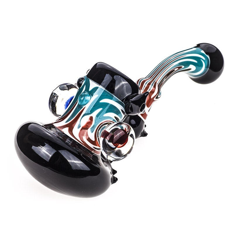 Rasta Black Glass Bubbler