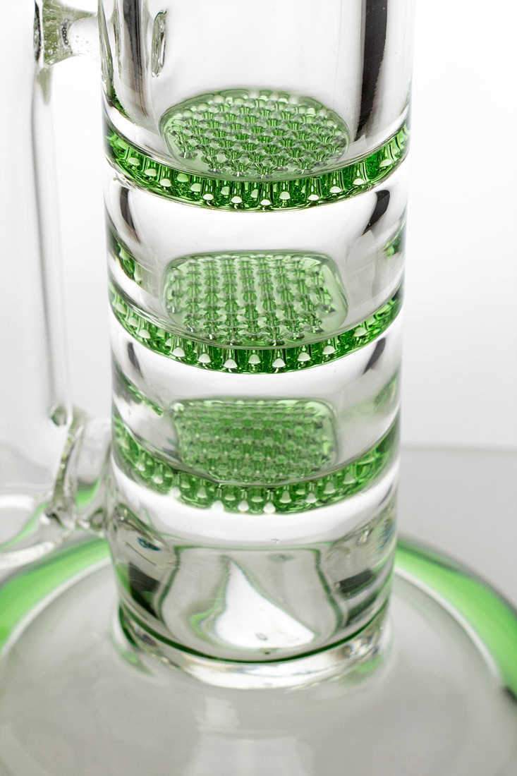 18 Ghost thick glass Thriple Flat Diffuser water bong