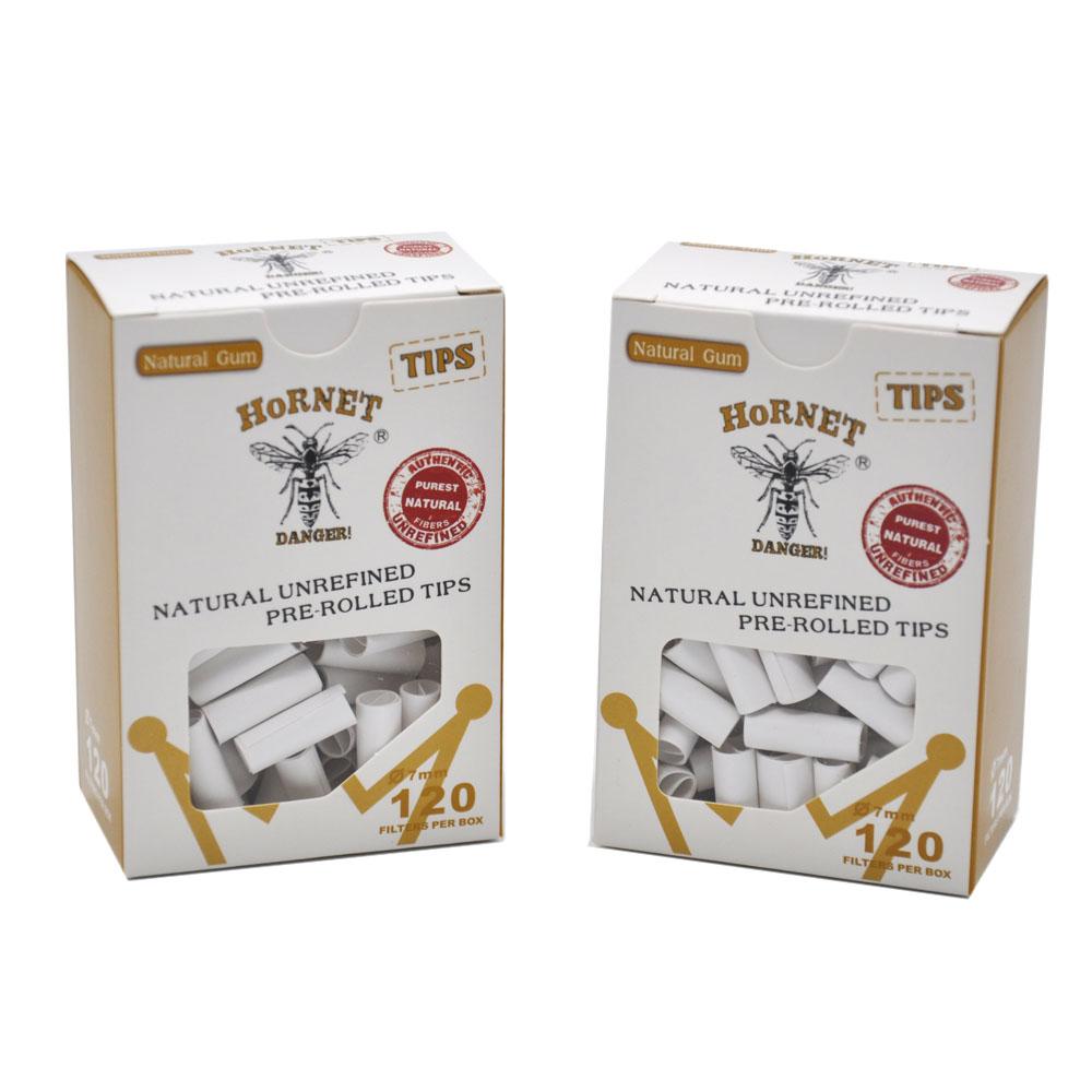 Natural Unrefined Rolling Paper Filter Tips - 7mm Pre-Rolled Tips (120 White Tips)