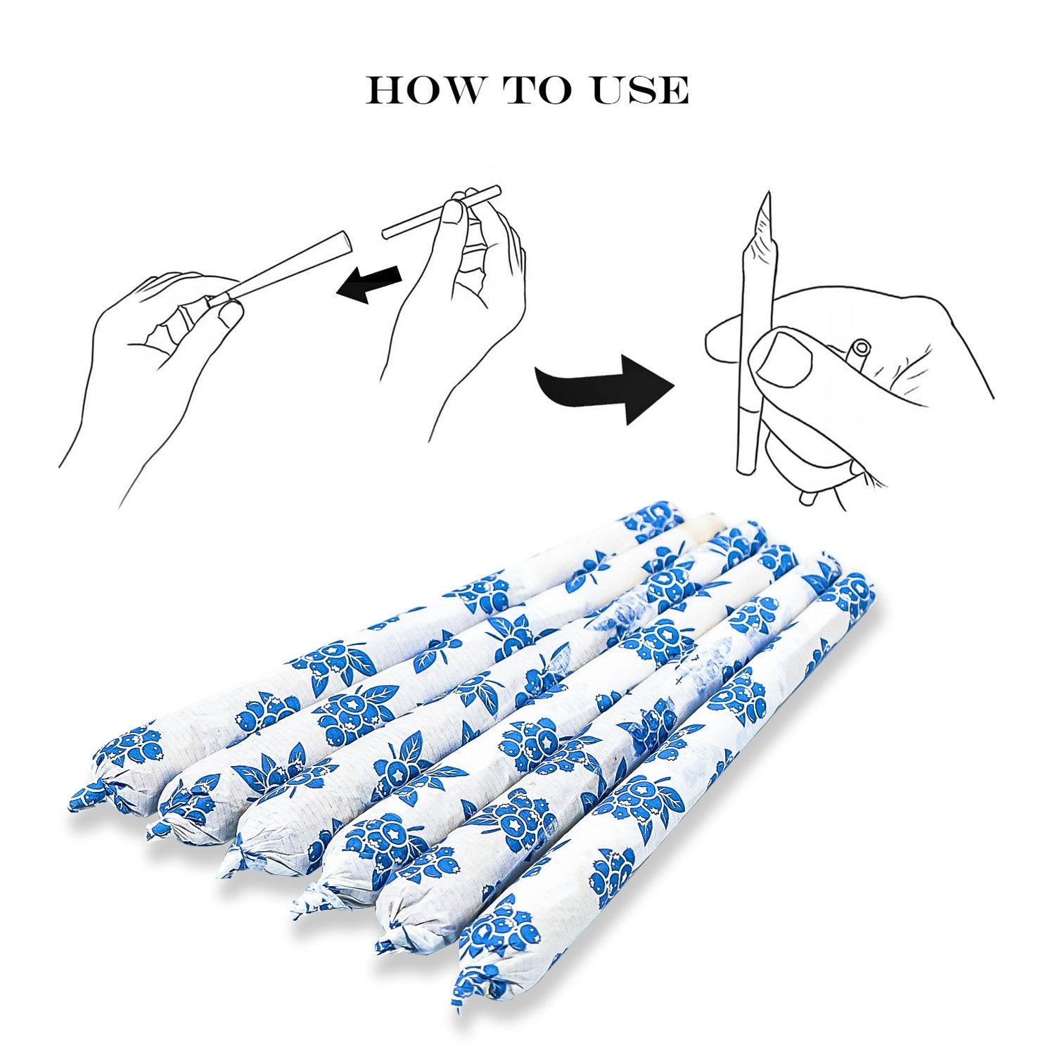 HoneyPuff King Size Blueberry Rolling Cones - 72 Count Textured Paper