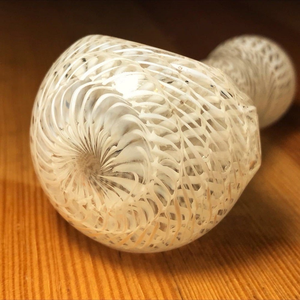 White Wrap and Raked Glass Pipe
