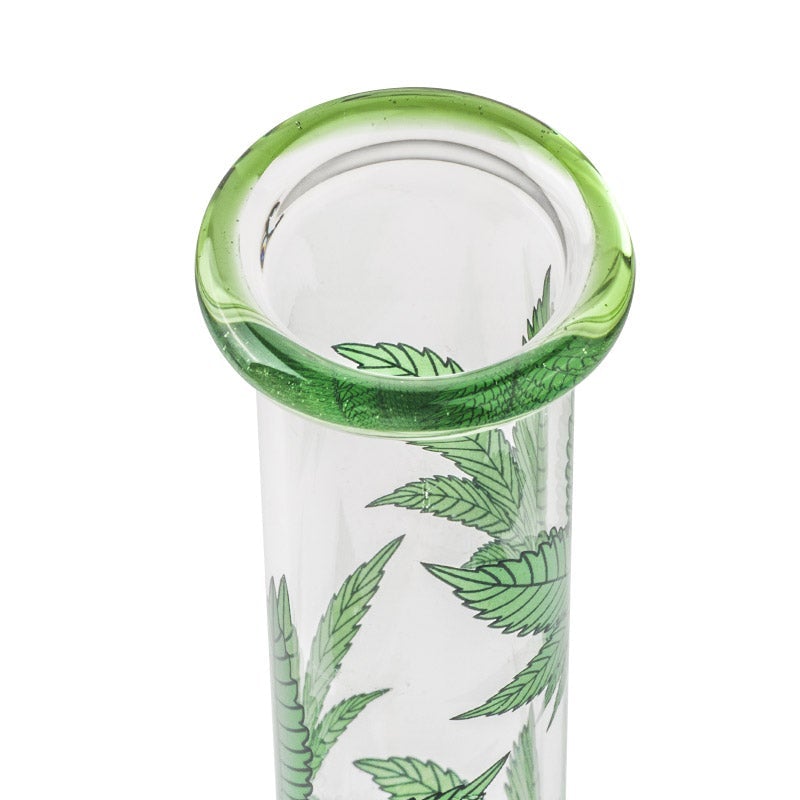 8 Marijuana Leaf Glass Beaker Bong