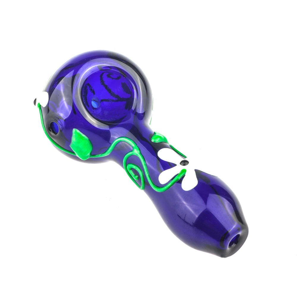 Glow In Dark Glass Flower Glass Pipe