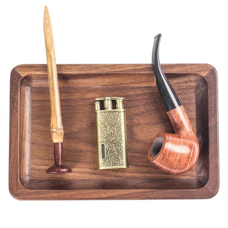 Solid Wood Walnut Storage Rolling Tray