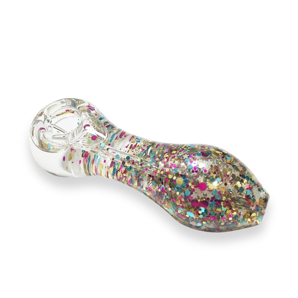 Sparkly Glitter Glass Pipe (Random Color)