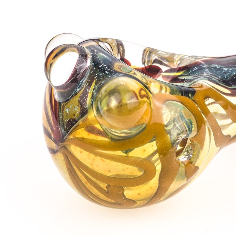 Fumed Glass Spoon Pipe w/ Canes