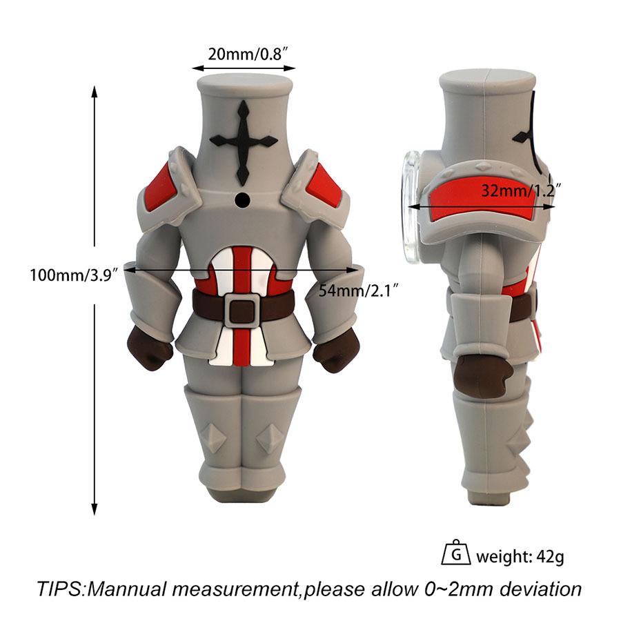 3.9 Crusader Silicone Smoking Pipe with Glass Bowl