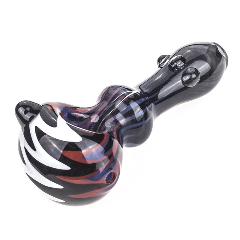 Zigzag Pattern Glass Pipe w/ Marbles - PuffingBird AU