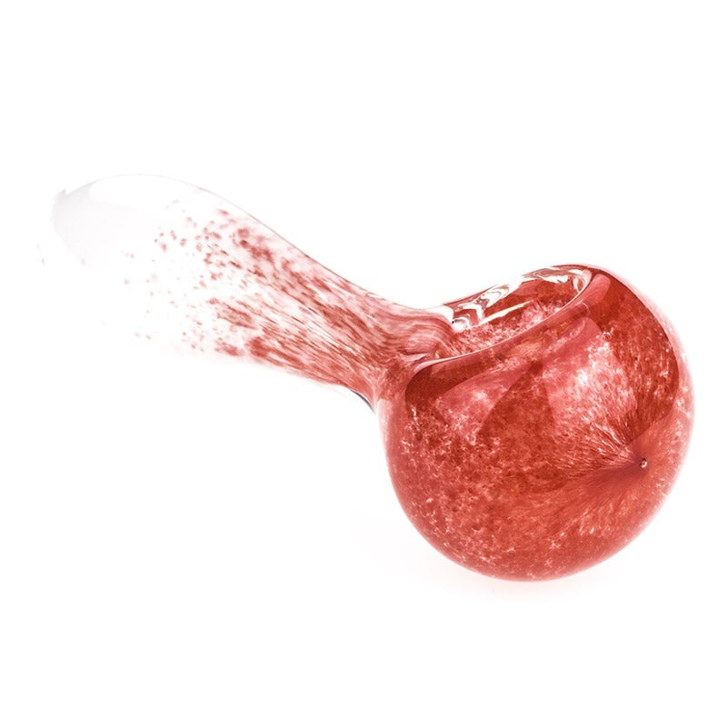 Lightcoral Frit Glass Spoon Pipe