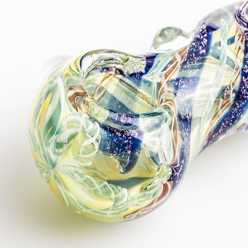 Twisted Glass Pipe with Marbles