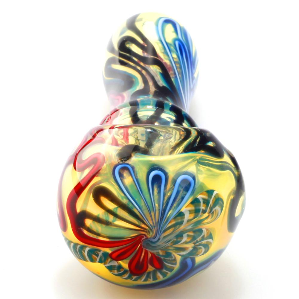 Swirl Glass Pipe with Mini Maria Rings