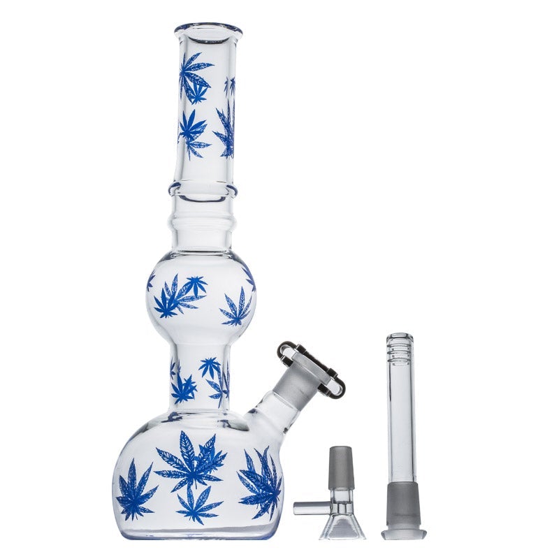 11 Marijuana Leaf Glass Bong