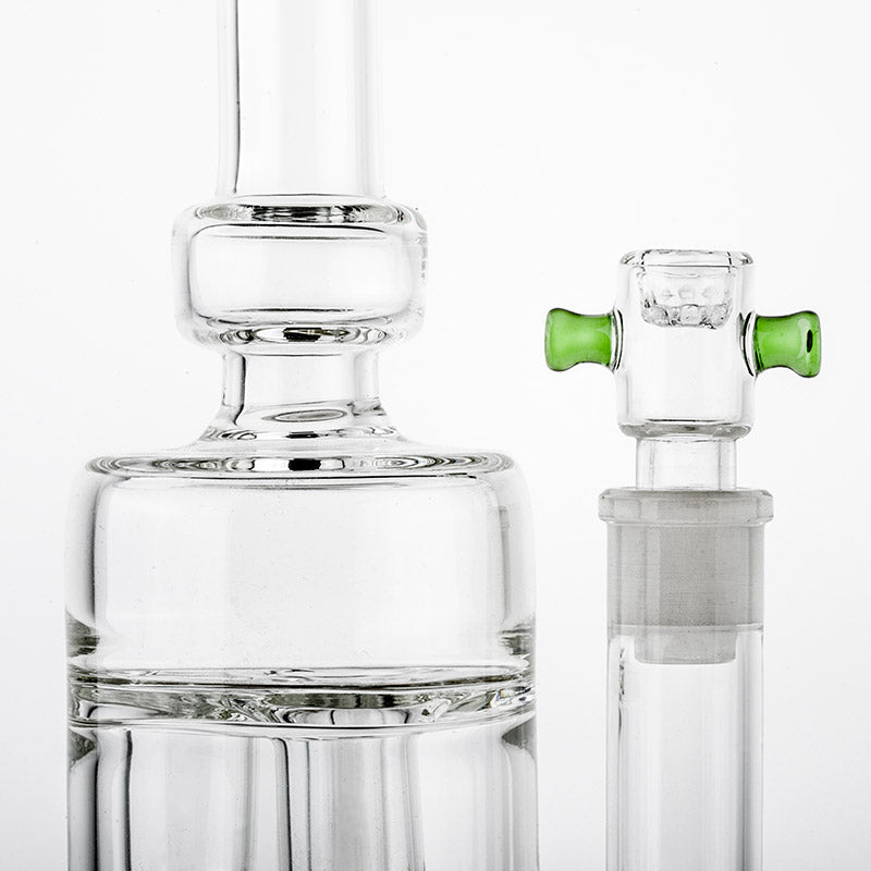 18mm Male Clear Bong Bowl With Green Handles