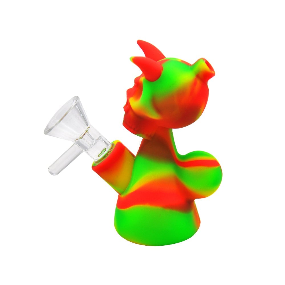 Devil Skull Mini Silicone Bubbler Bong