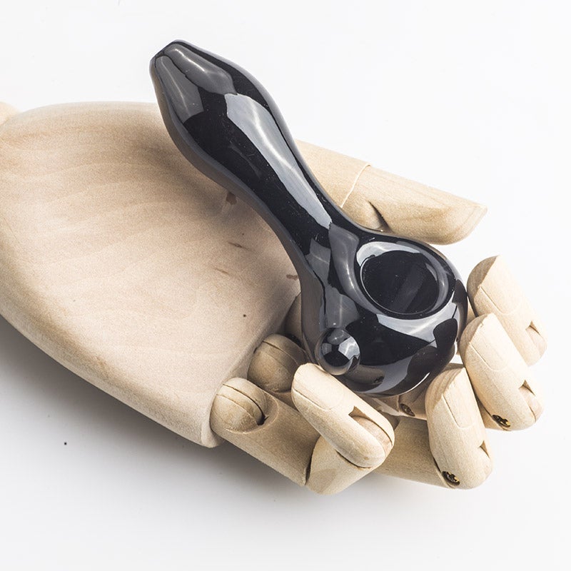 Mini Black Glass Pipe w/ Marble