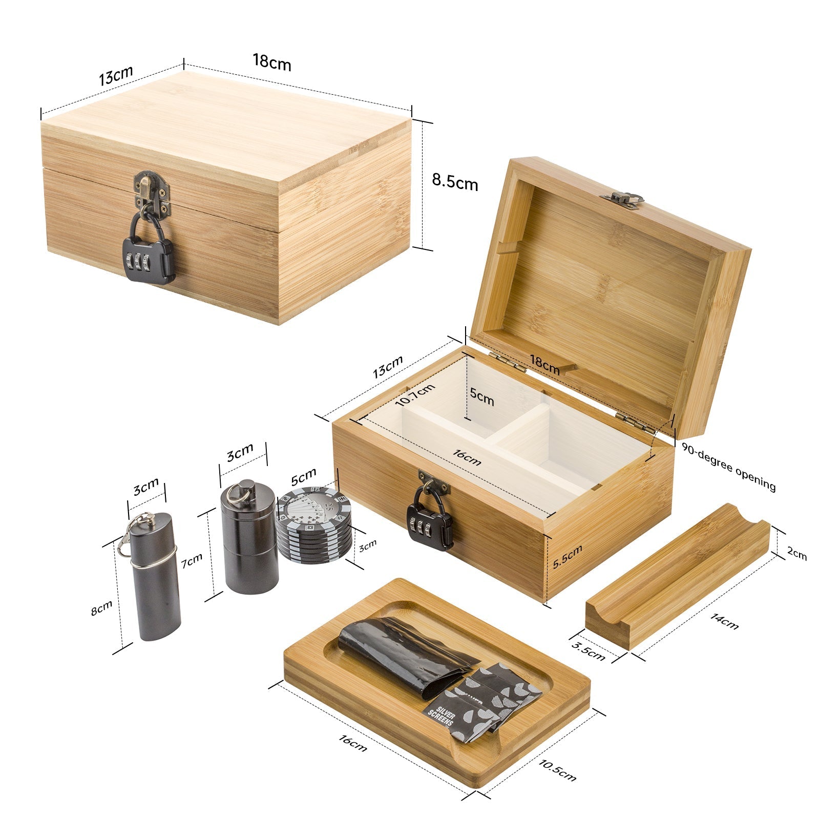Wooden Stash Box Lock with Quartz Enail Kit Set