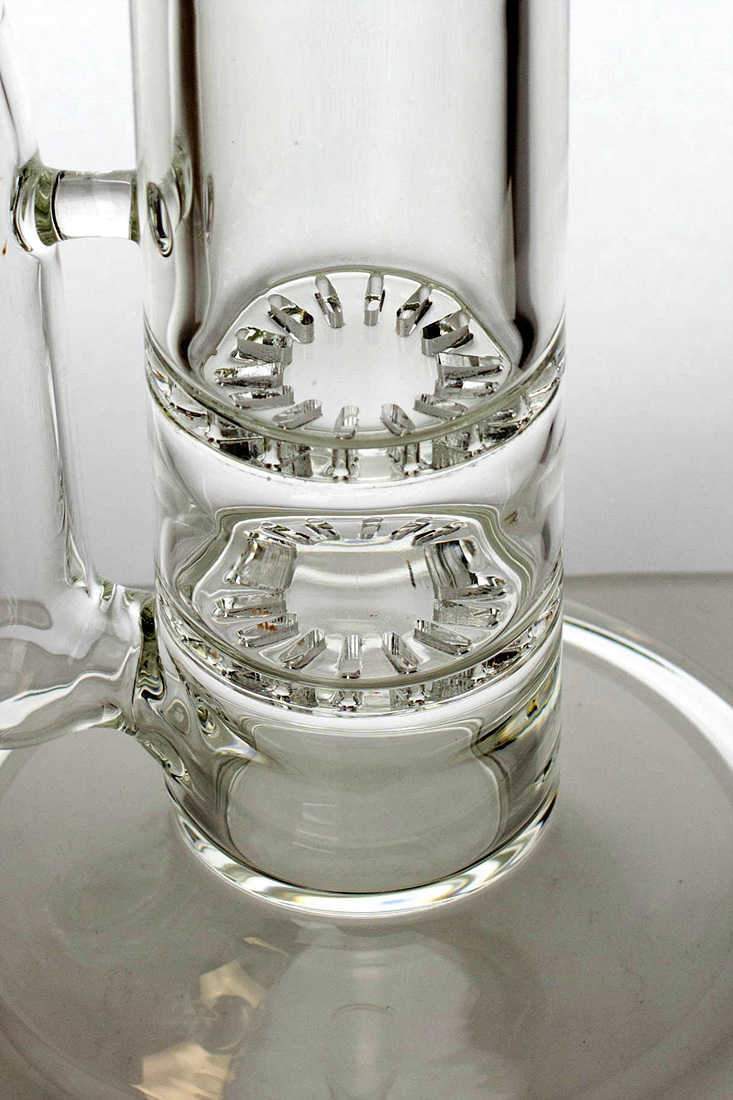 15 double flat diffuser heavy glass water bong
