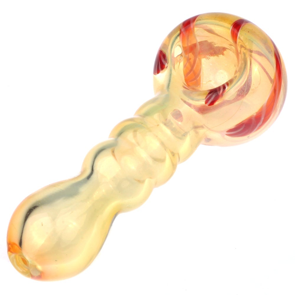 Fumed Glass Milli Spoon Pipe w/ Multiple Mini Maria Rings