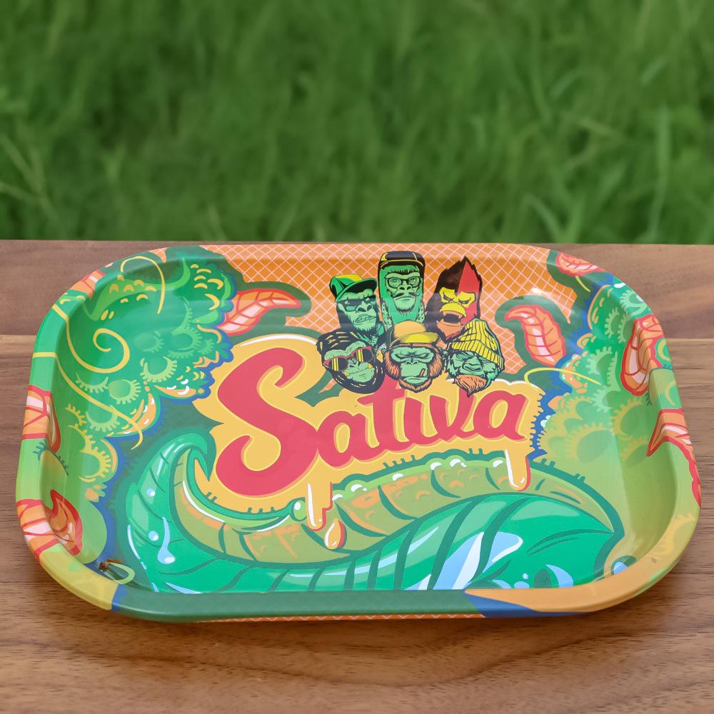 Popular Pattern Tinplate Metal Cigarette Rolling Tray