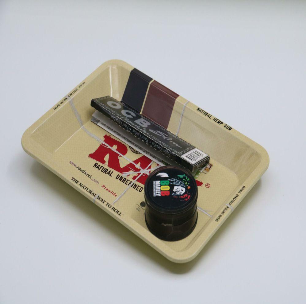 RAW Hand Rolled Cigarette Metal Rolling Tray