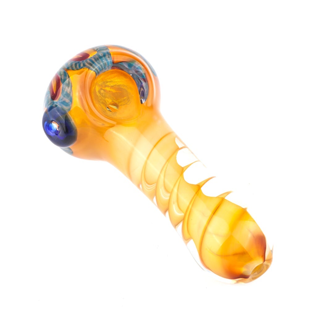 Fumed Milli Scheme Spiral Inside-out Glass Spoon Pipe