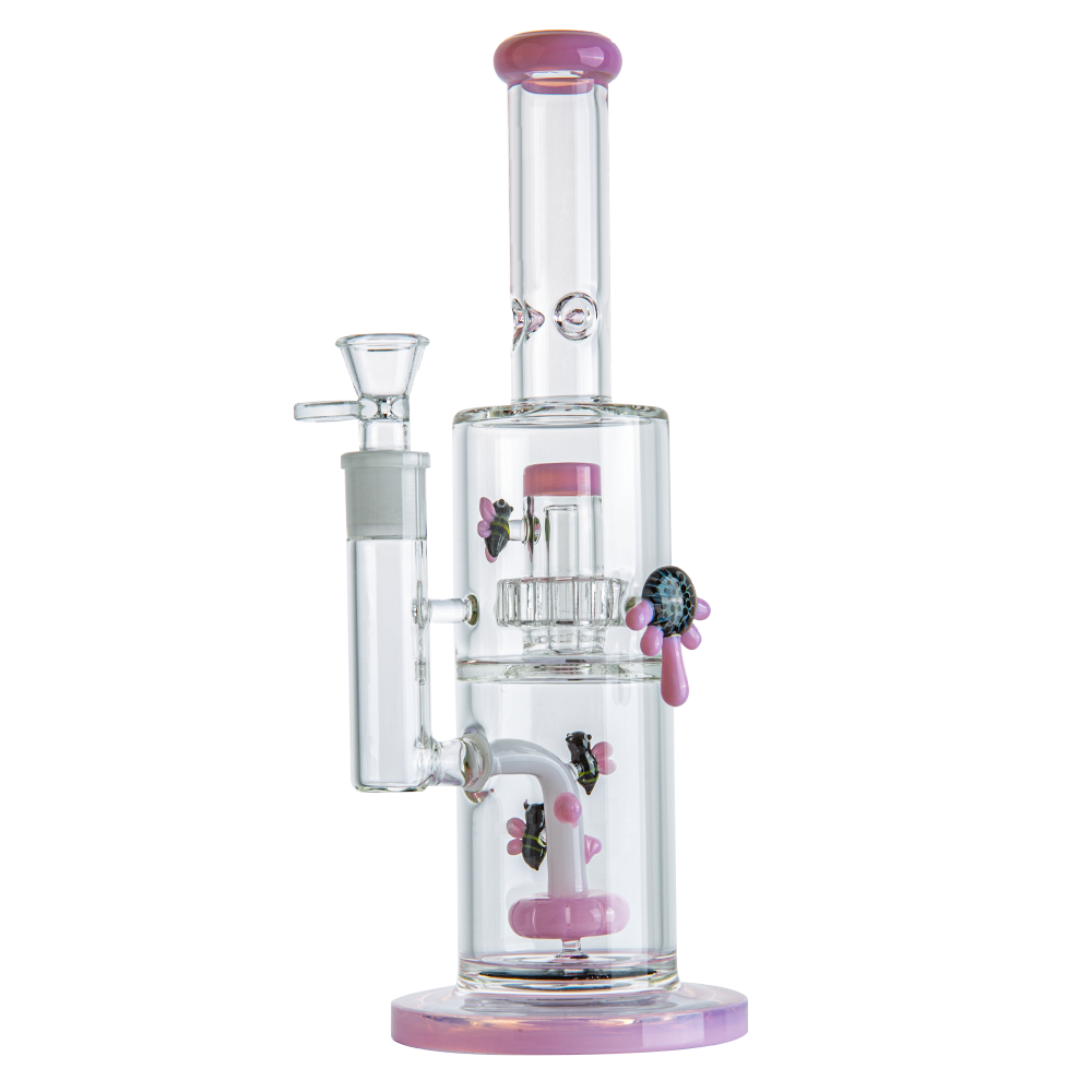 12.6 Honeycomb Straight Tube Glass Water Pipe