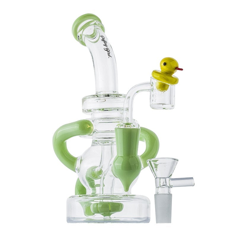 Green Recycler Showerhead Perc Dab Rig Set