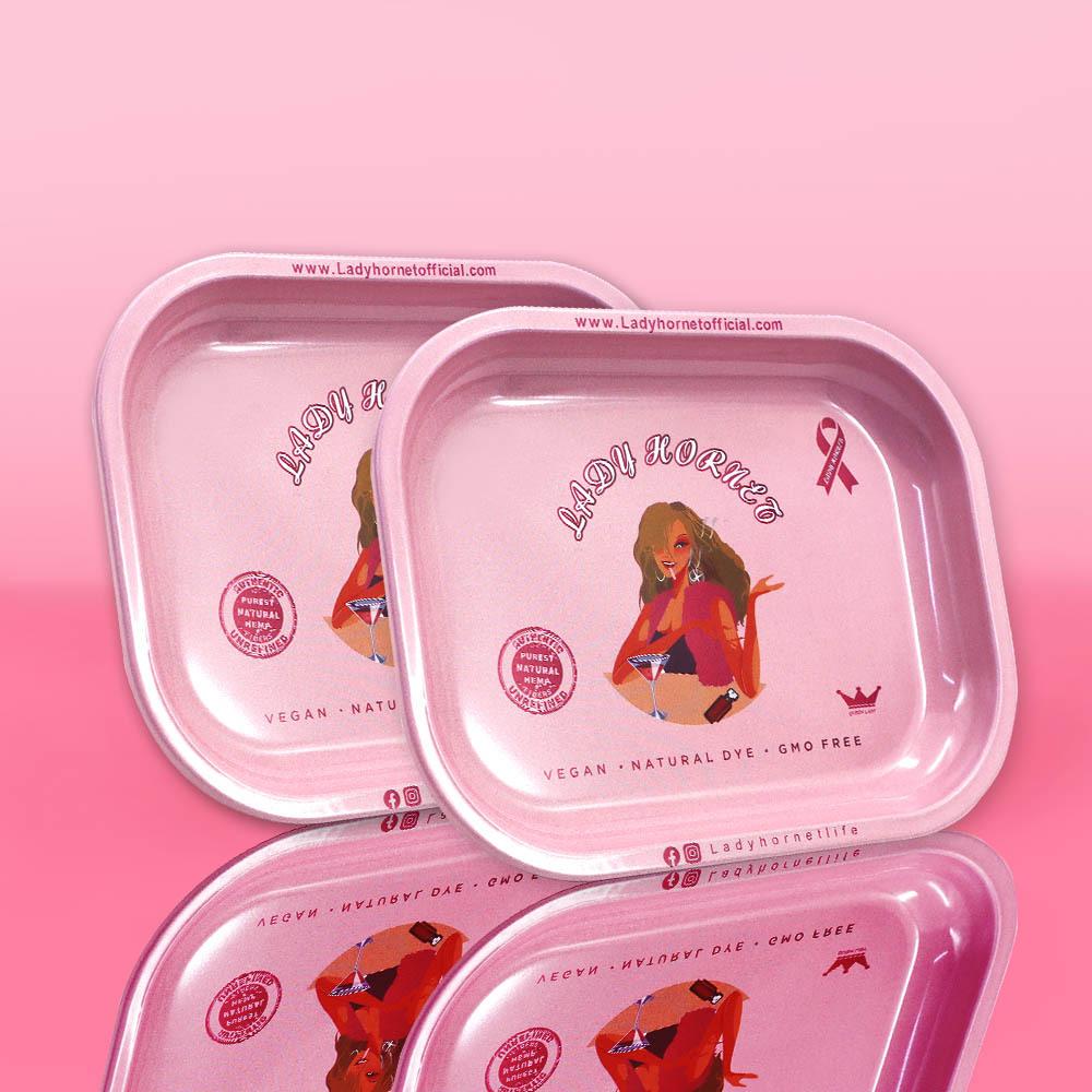 Pink Lady Tinplate Cigarette Rolling Tray