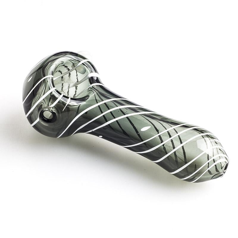 Spiral Glass Spoon Pipe and Pink Girly Fumed Glass Pipe Set