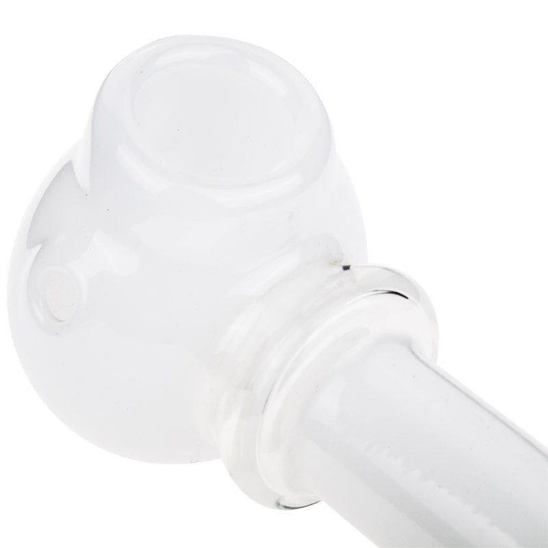 White Glass Spoon Pipe w/ Maria Rings