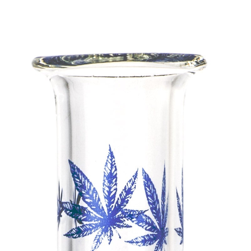 10.4 Leaf Print Glass Beaker Bong