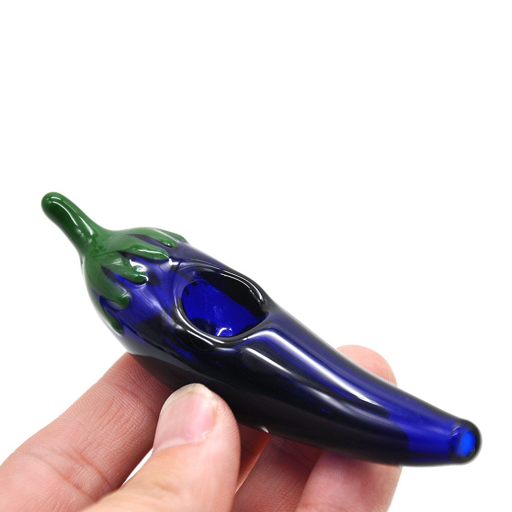 Eggplant Glass Hand Pipe