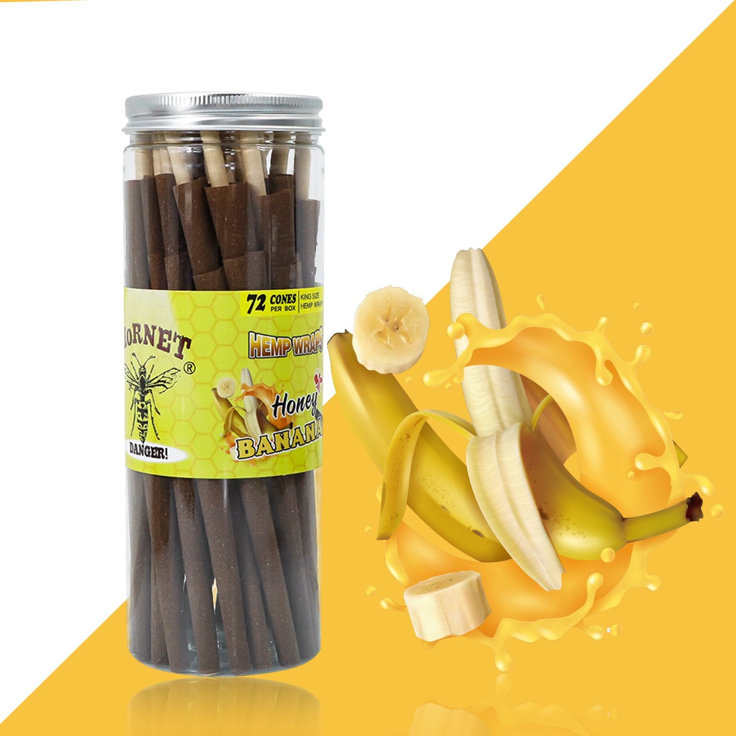 Banana Flavored Brown Cigar Skin Pre-Rolled Cones - Pack of 72