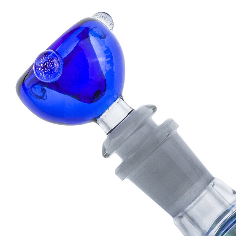 11 Spiral Perc Blue Beaker Bong