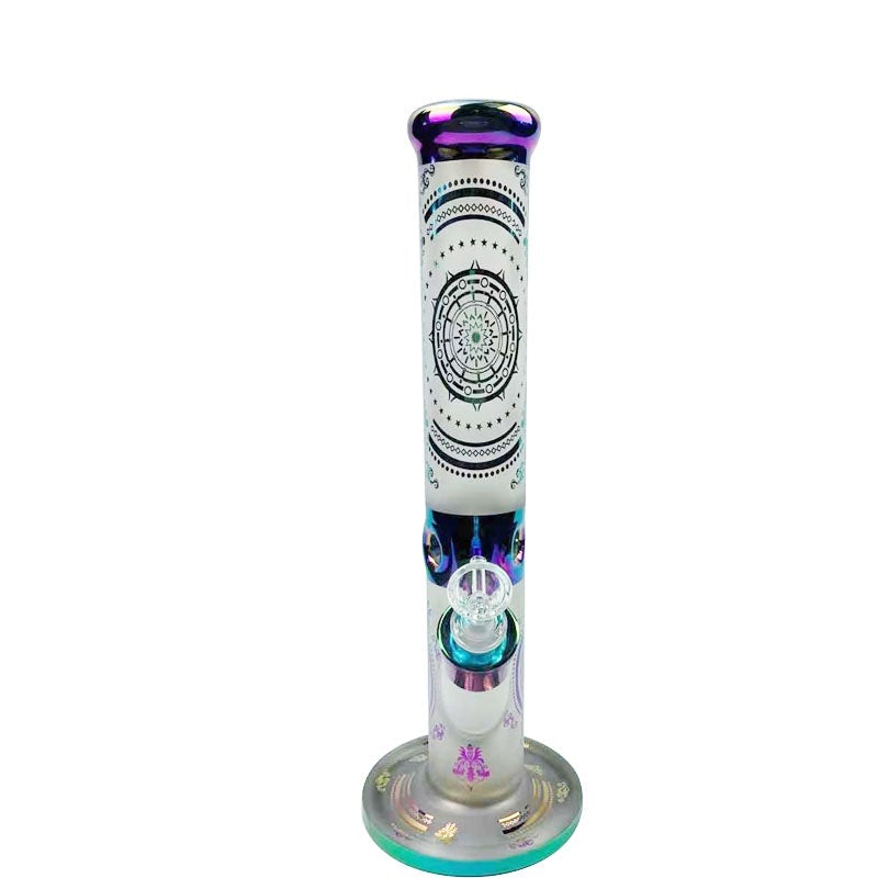 14 Printed Straight Tube Glass Bong