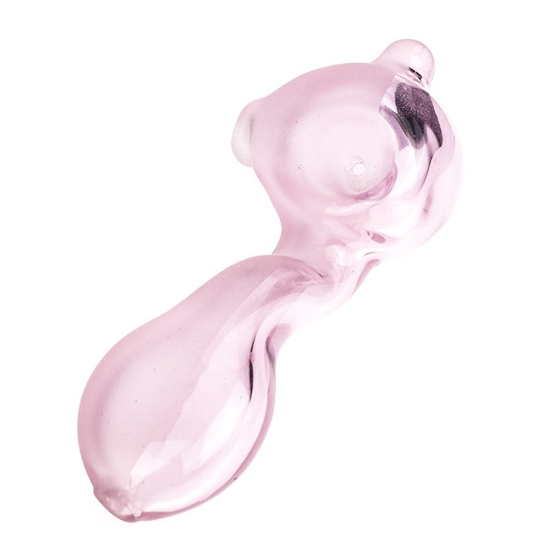 Pink Clear Glass Sherlock Pipe