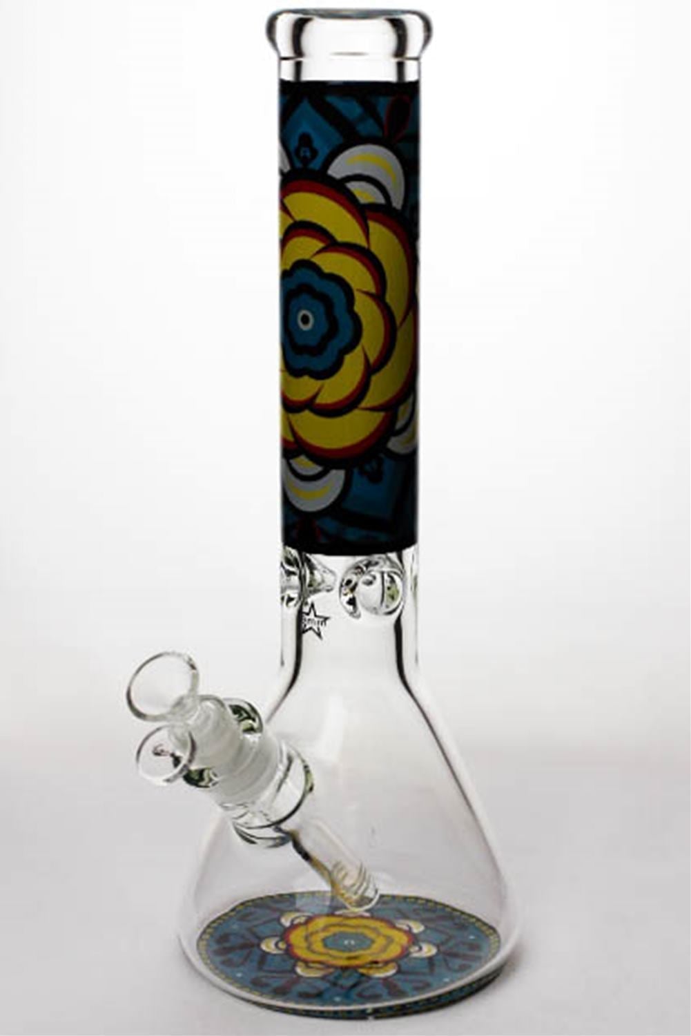 14 Geometric Design Heavy Glass Beaker Water Bong