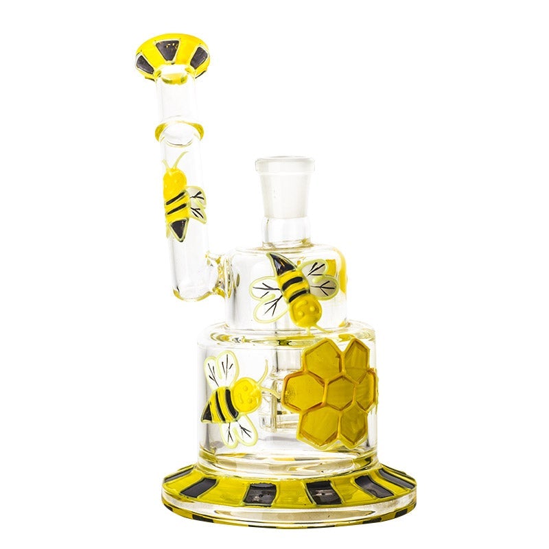 6 Honeybee Pattern Glass Dab Rig