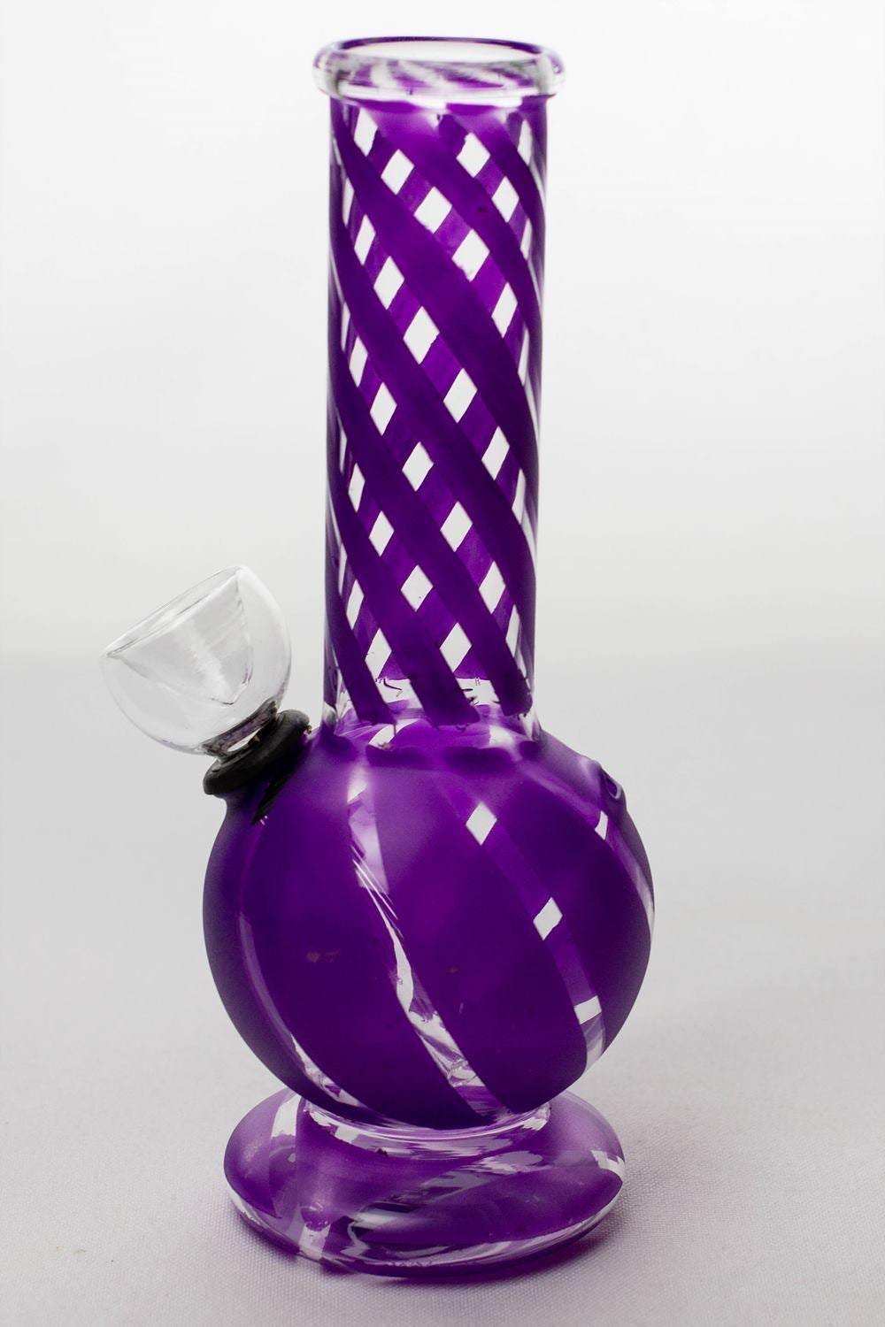 6 hollow base glass water bong