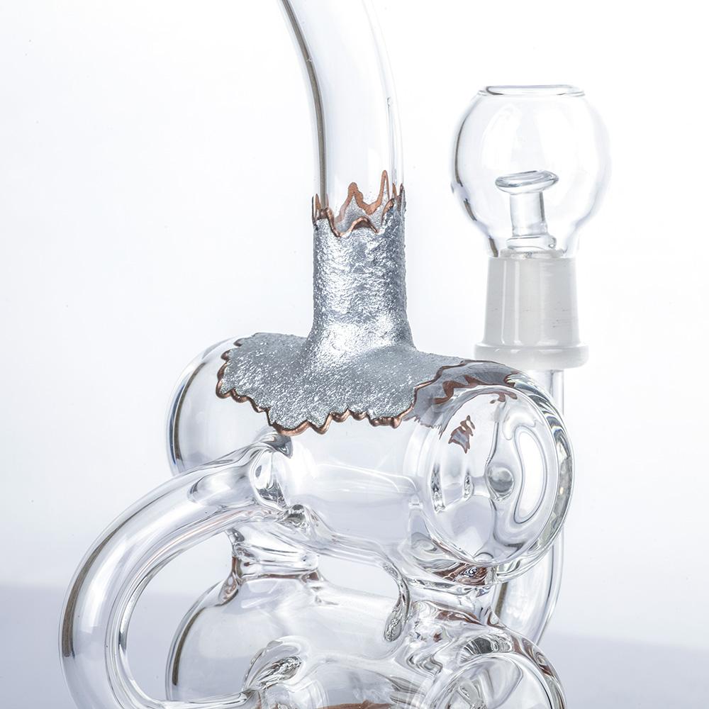 Double Chamber Recycler Dab Rig Set w/ Quartz and Carb Cap - PuffingBird AU