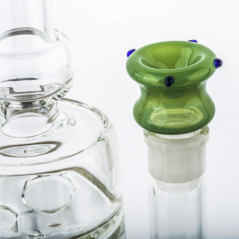 18mm Male Green Bong Bowl With Blue Marbles