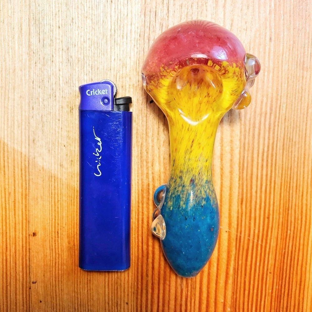 4.5 Three-Toned Dichroic Glass Pipe with Marble Grip
