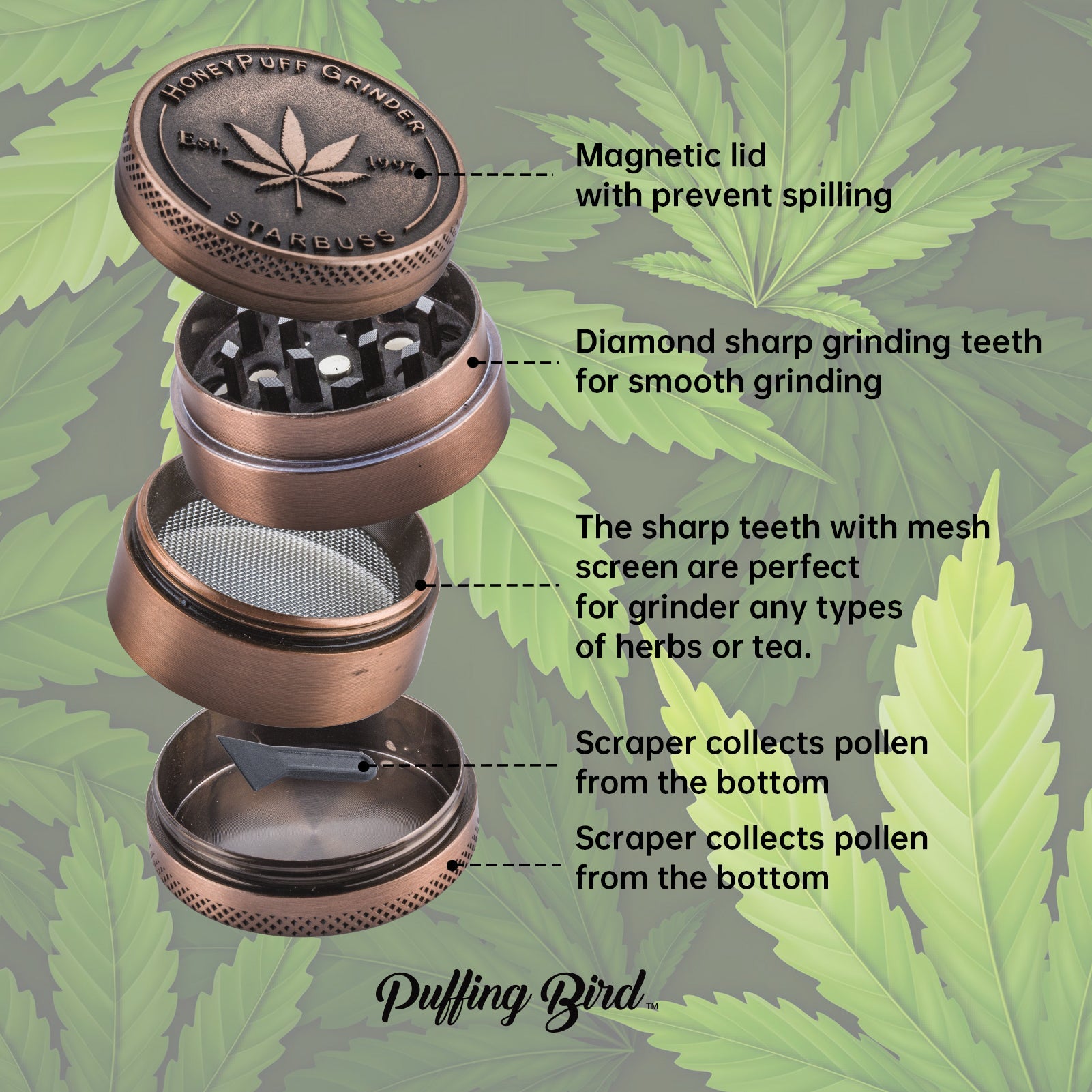 PUFFING BIRD Wooden Stash Box with Lock and key-Organiz Your Accessories