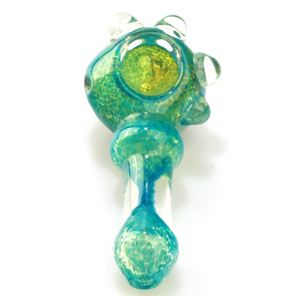 Turquoise Blue Dichroic Color Scheme Spoon Glass Pipe