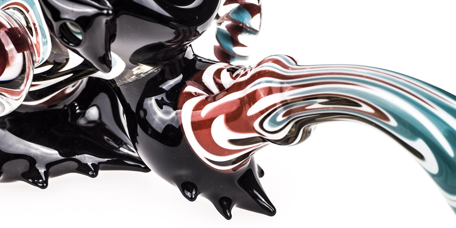 Rasta Black Glass Bubbler