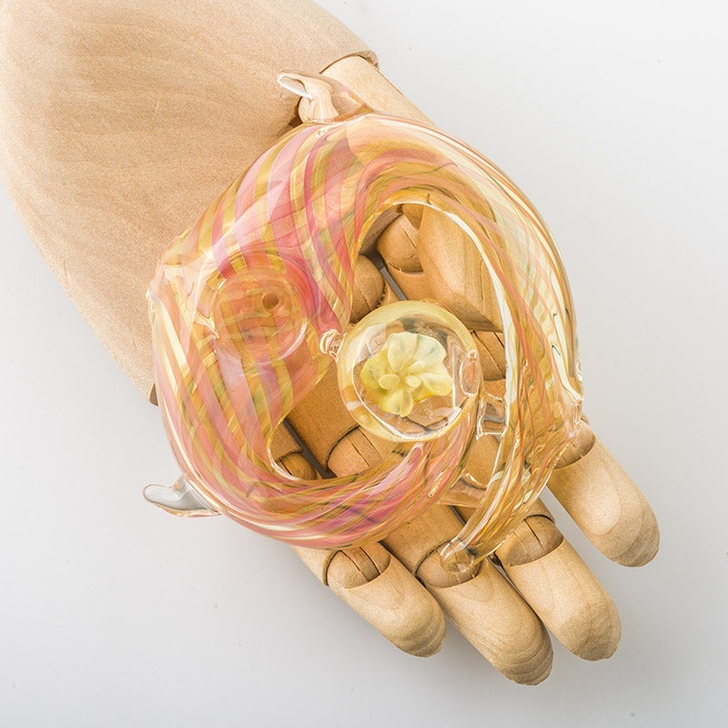 Twisted Stripe Round Glass Hand Pipe