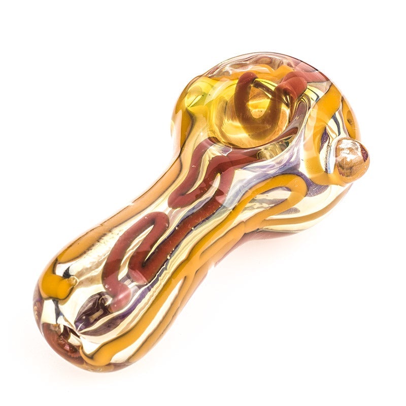 Fumed Glass Spoon Pipe With Canes