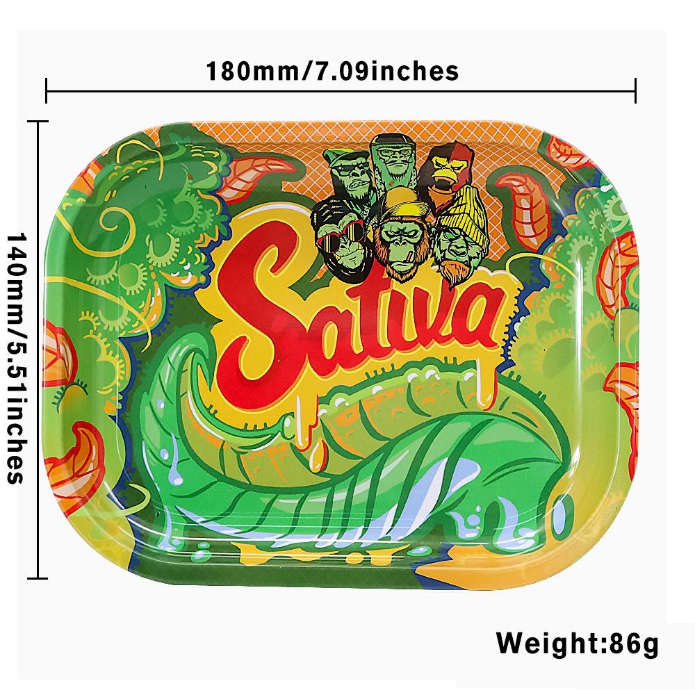 Popular Pattern Tinplate Metal Cigarette Rolling Tray