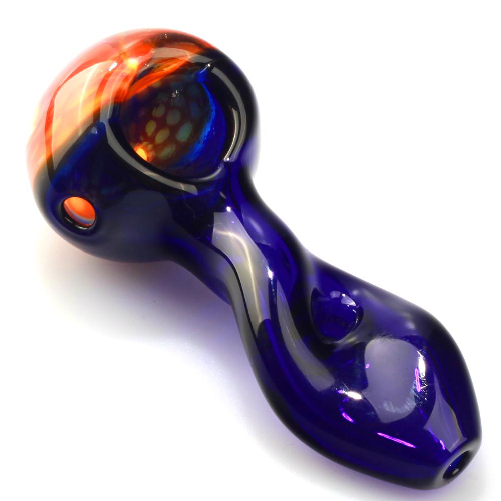 Two Tone Skinny Glass Pipe w/ Twisted Flat Mouthpiece